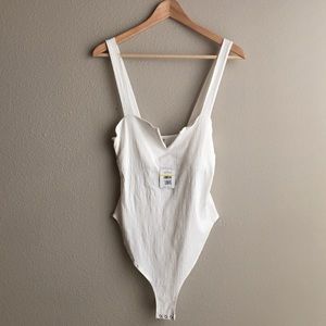 Free People Pippa Thong Bodysuit Ivory M